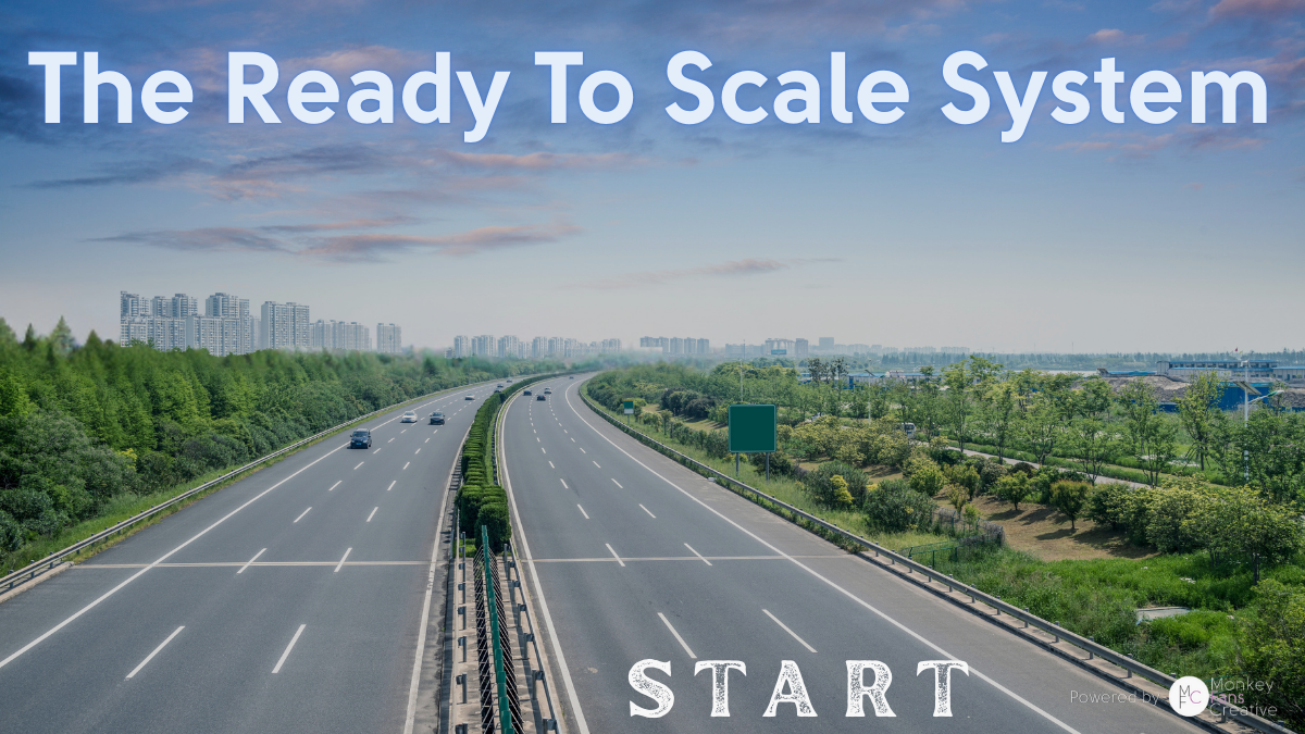 The Ready to Scale Bundle by MonkeyFans Creative — a marketing package designed to help small businesses automate, grow, and scale their brand with confidence.